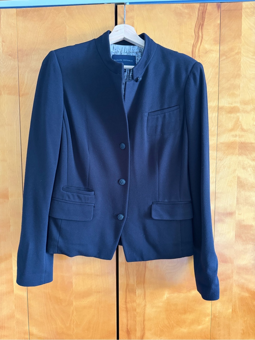 Banana Republic Women's Black Collarless Tailored Blazer